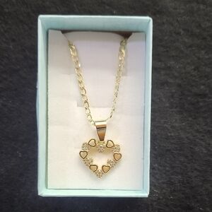 Gold Heart Pendant Necklace